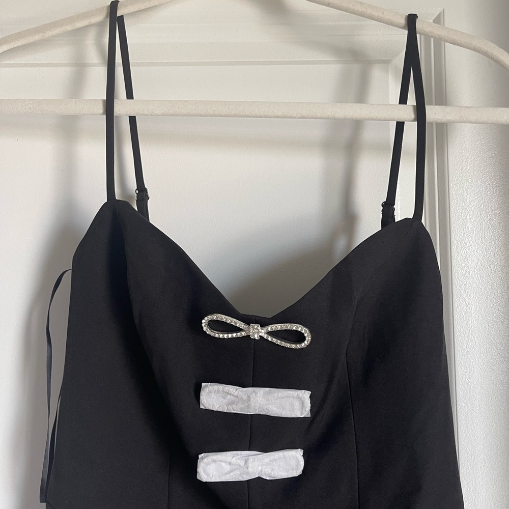 Black and White Bow Detail Dress